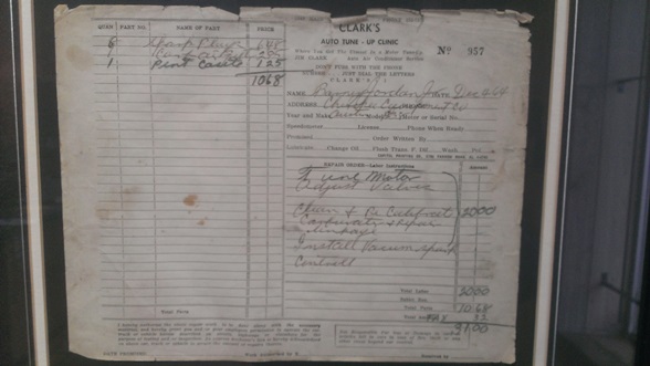 1964 receipt of services of Clarks Auto Clinic