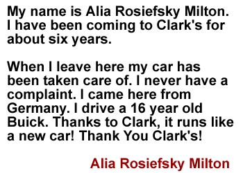 Alia's Testimony - Clark's Auto Clinic